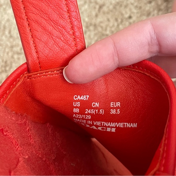 Coach Noelle Platform Sandals in Signature Terry Cloth Red Orange Size 8 - Picture 8 of 8